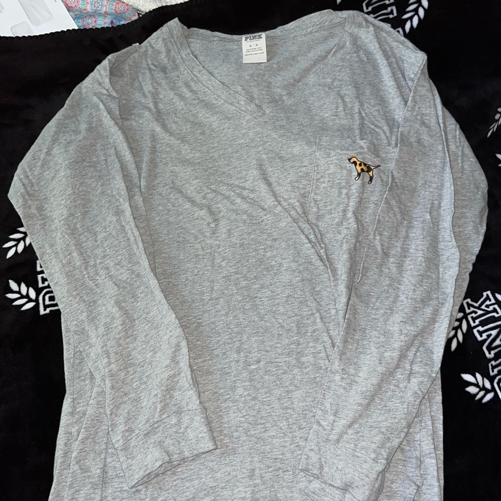 PINK LONG SLEEVE CAMPUS TEE